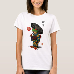 Edo Frog in Kimono mit Parasol T-Shirt