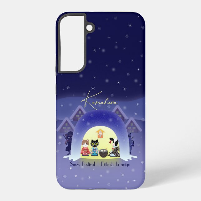 Edo-Nekos Snowy-Feier Samsung Galaxy Hülle (Rückseite)