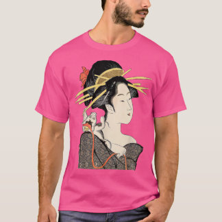 Edo Period Japan, Geisha Portrait mit Katze T-Shirt
