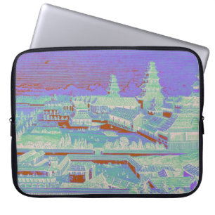 Edo-Schloss Tokio Japan Vintage Farbige Fun 1800er Laptopschutzhülle