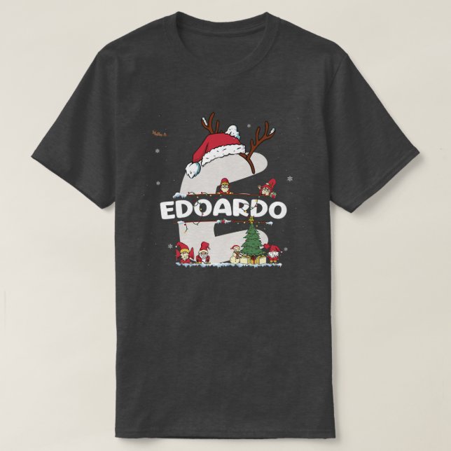 Edoardo Weihnachten w Edoardo Name für lustige Wei T-Shirt (Design vorne)