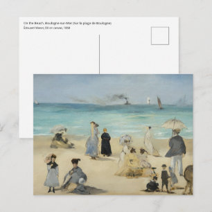 Edouard Manet - Am Strand, Boulogne-sur-Mer Postkarte
