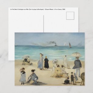 Edouard Manet - Am Strand, Boulogne-sur-Mer Postkarte