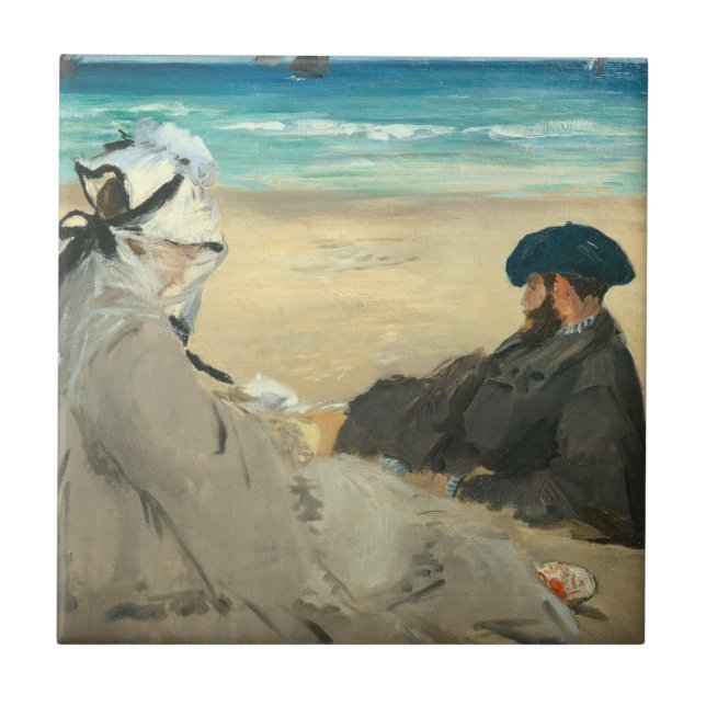 Edouard Manet - Am Strand Fliese (Vorderseite)
