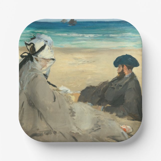 Edouard Manet - Am Strand Pappteller (Vorderseite)