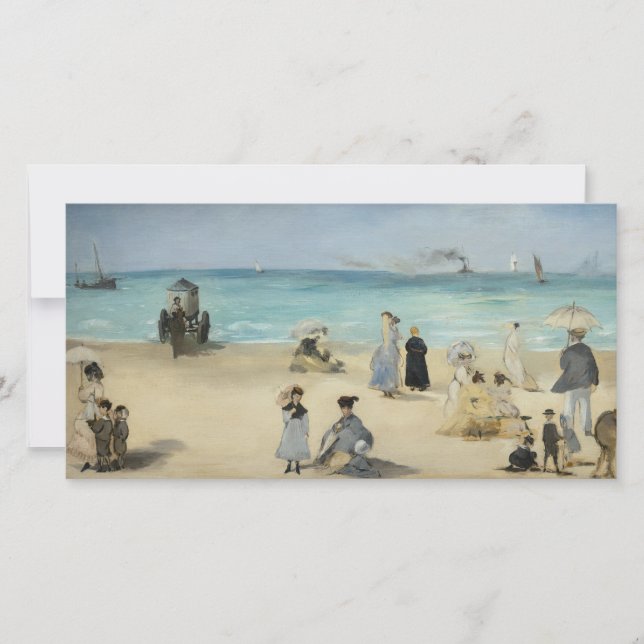 Edouard Manet - Am Strand von Boulogne-sur-Mer Dankeskarte (Vorderseite)