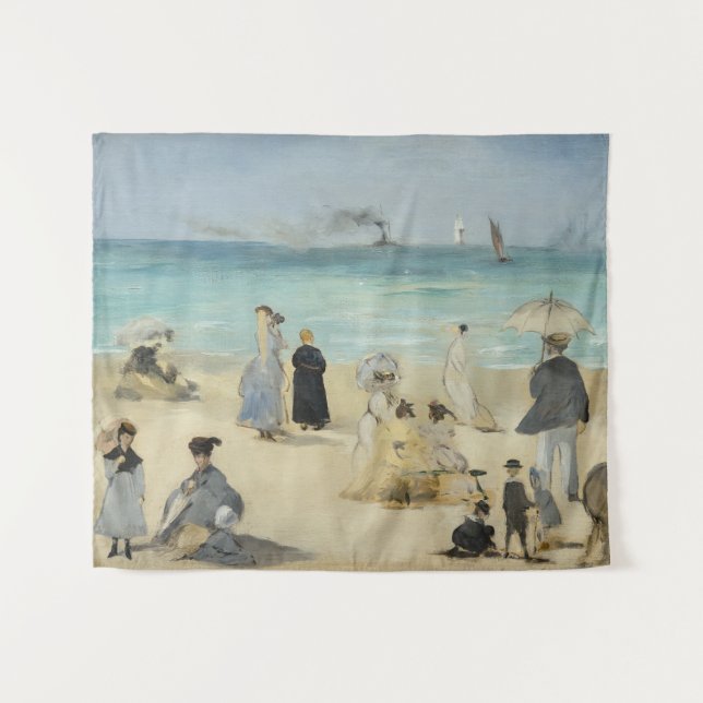Edouard Manet - Am Strand von Boulogne-sur-Mer Wandteppich (Vorderseite (Horizontal))