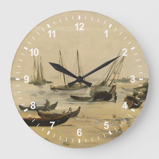 Edouard Manet Beach Große Wanduhr (Vorderseite)