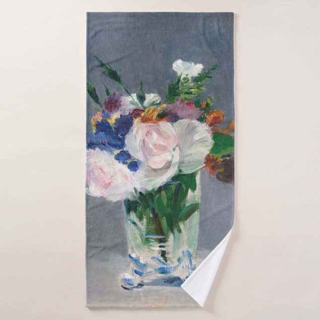Edouard Manet - Blume in einer Kristallvase Badhandtuch Set (Badehandtuch)