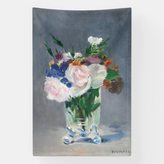 Edouard Manet - Blume in einer Kristallvase Banner (Vertikal)