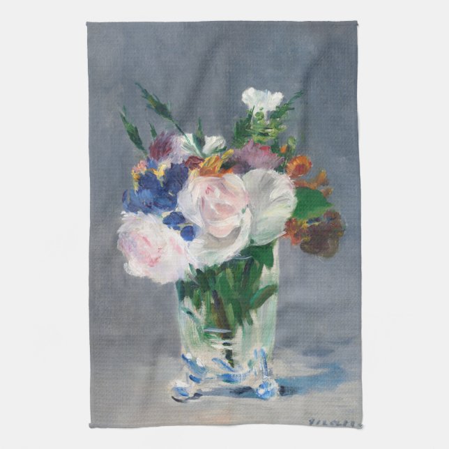 Edouard Manet - Blume in einer Kristallvase Geschirrtuch (Vertikal)