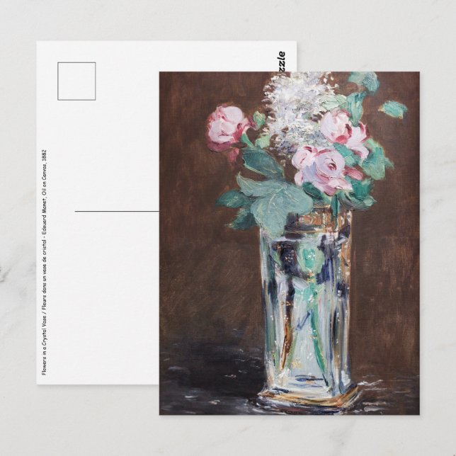 Edouard Manet - Blume in einer Kristallvase Postkarte (Vorne/Hinten)