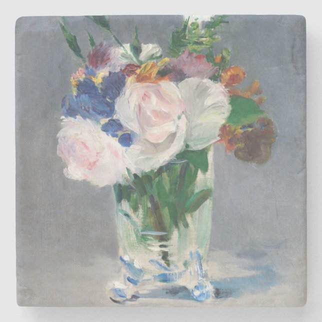 Edouard Manet - Blume in einer Kristallvase Steinuntersetzer (Vorderseite)
