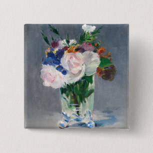 Edouard Manet - Blumen in einer Kristallvase Button