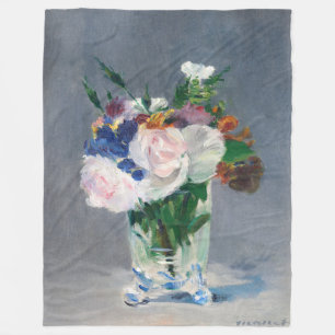 Edouard Manet - Blumen in einer Kristallvase Fleecedecke