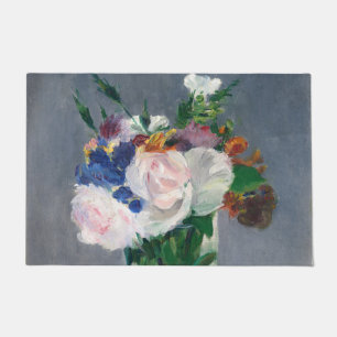 Edouard Manet - Blumen in einer Kristallvase Fußmatte