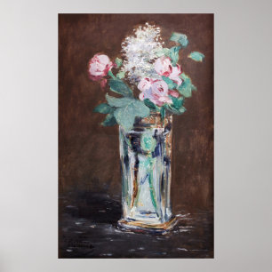 Edouard Manet - Blumen in einer Kristallvase Poster