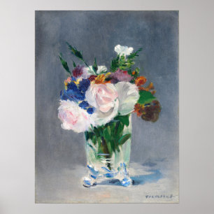 Edouard Manet - Blumen in einer Kristallvase Poster