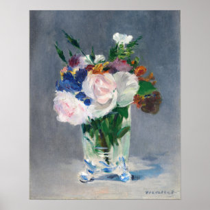 Edouard Manet - Blumen in einer Kristallvase Poster