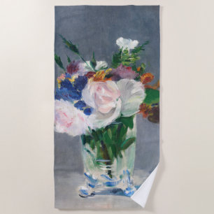Edouard Manet - Blumen in einer Kristallvase Strandtuch