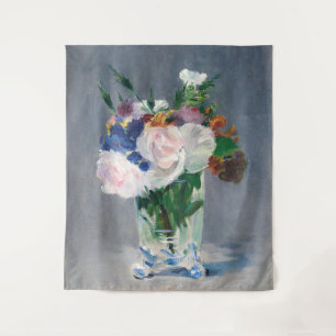 Edouard Manet - Blumen in einer Kristallvase Wandteppich