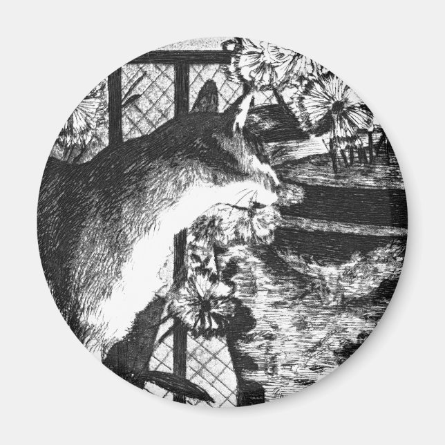 Édouard Manet Cat und Blume Magnet (Vorne)