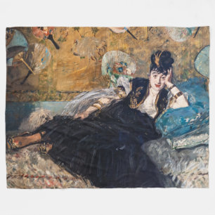 Edouard Manet - Dame mit Fächern Fleecedecke