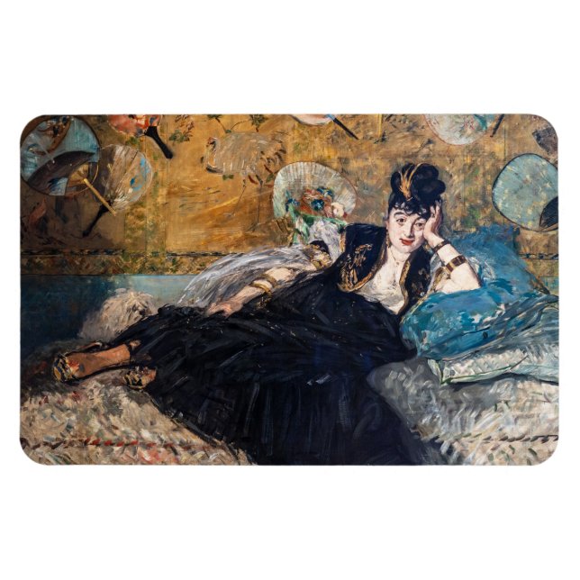 Edouard Manet - Dame mit Fächern Magnet (Horizontal)