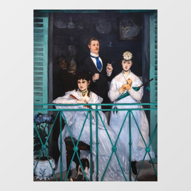 Edouard Manet - Der Balkon / Le Balcon Fensteraufkleber (Blatt)