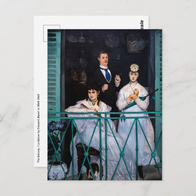 Edouard Manet - Der Balkon / Le Balcon Postkarte (Vorne/Hinten)