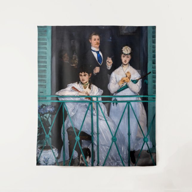 Edouard Manet - Der Balkon / Le Balcon Wandteppich (Vorderseite)