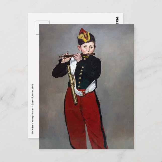 Edouard Manet - Der Faib / Young Flutist Postkarte (Vorne/Hinten)