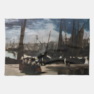 Edouard Manet - Der Hafen von Boulogne bei Mondlic Geschirrtuch