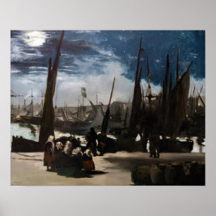 Edouard Manet - Der Hafen von Boulogne bei Mondlic Poster
