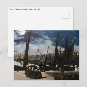 Edouard Manet - Der Hafen von Boulogne bei Mondlic Postkarte