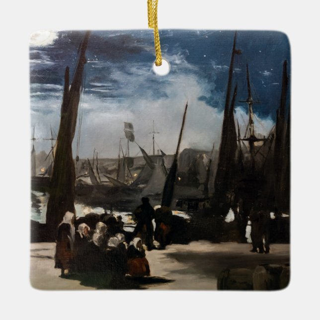 Edouard Manet - Der Hafen von Boulogne durch Mondl Keramikornament (Vorderseite)