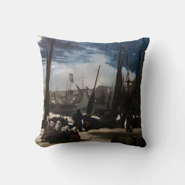 Edouard Manet - Der Hafen von Boulogne durch Mondl Kissen (Vorderseite)