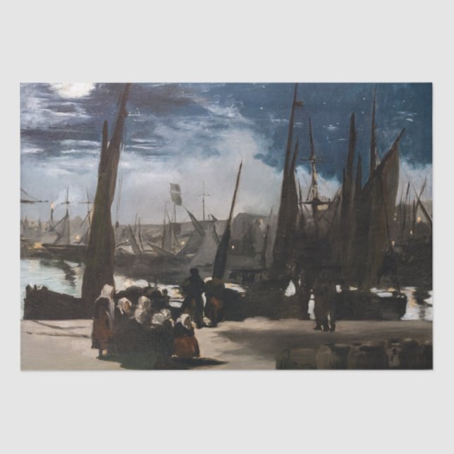 Edouard Manet - Der Hafen von Boulogne durch Mondl Seidenpapier (Vorderseite)