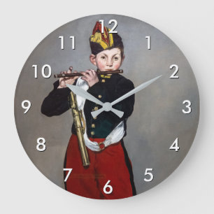 Edouard Manet - Der Pfeifer / Junger Flötist Große Wanduhr