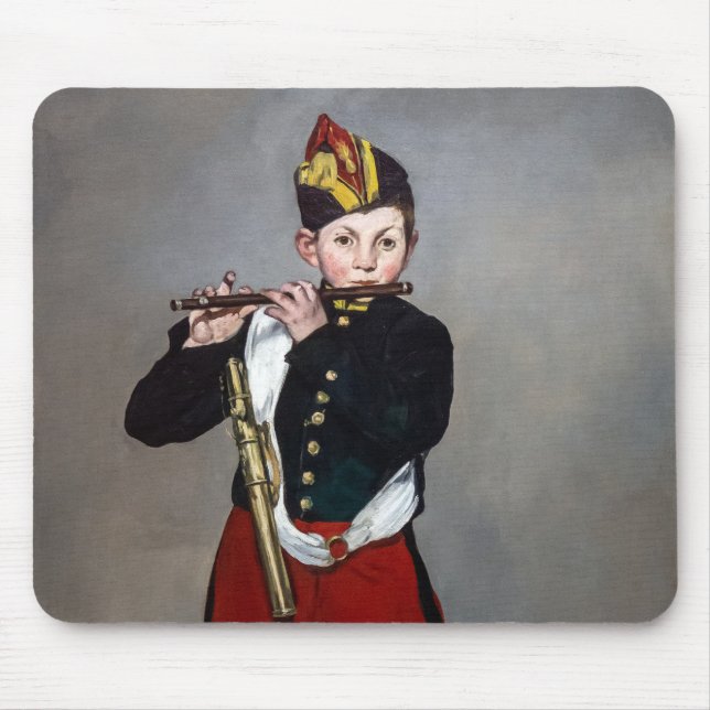 Edouard Manet - Der Pfeifer / Junger Flötist Mousepad (Vorne)