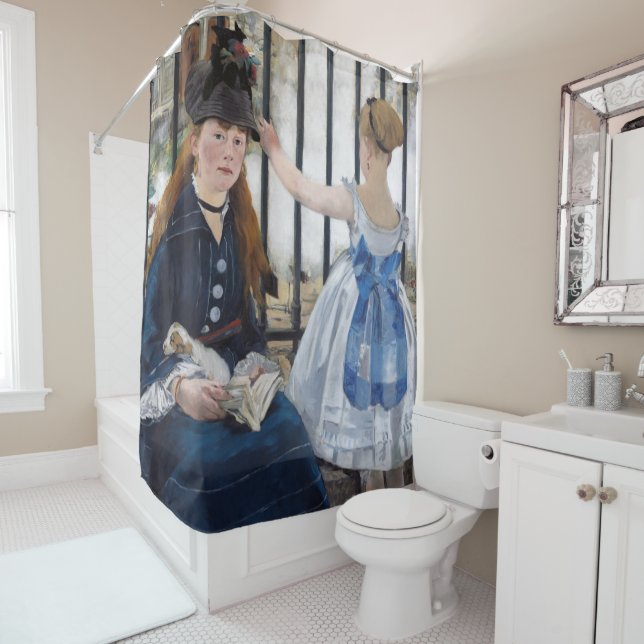 Edouard Manet - Die Eisenbahn Duschvorhang (Beispiel)