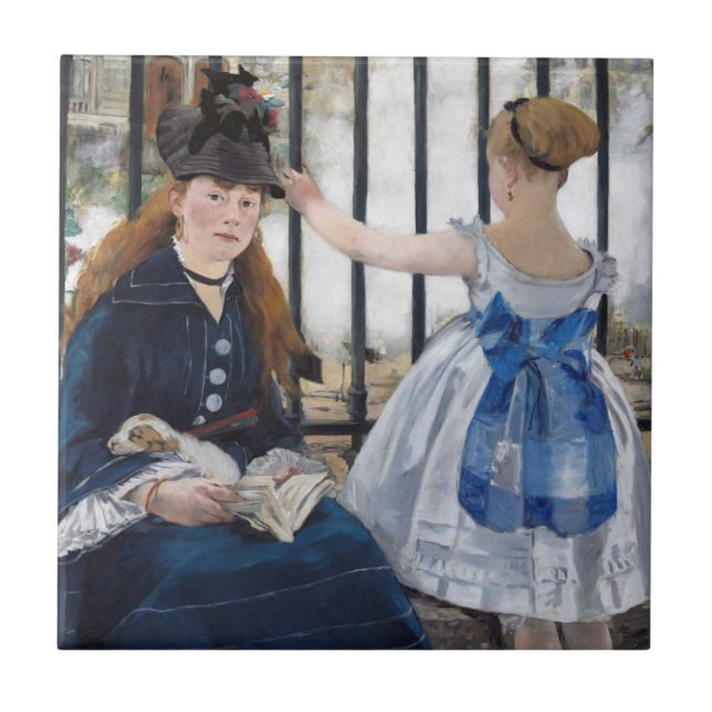 Edouard Manet - Die Eisenbahn Fliese (Vorderseite)