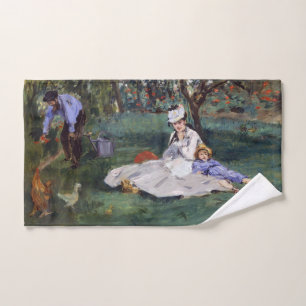 Edouard Manet - Die Familie Monet im Garten Badhandtuch Set
