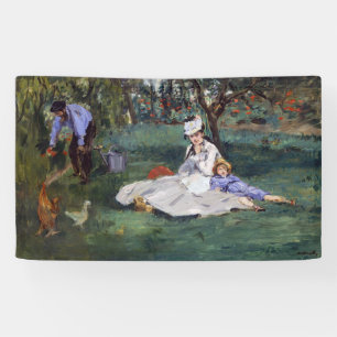 Edouard Manet - Die Familie Monet im Garten Banner