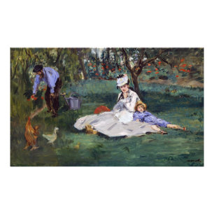 Edouard Manet - Die Familie Monet im Garten Fotodruck