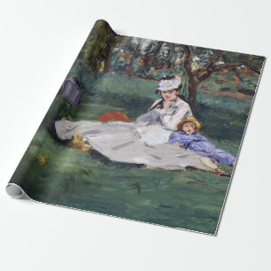 Edouard Manet - Die Familie Monet im Garten Geschenkpapier