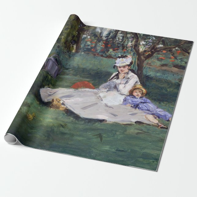 Edouard Manet - Die Familie Monet im Garten Geschenkpapier (Ungerollt)