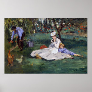 Edouard Manet - Die Familie Monet im Garten Poster