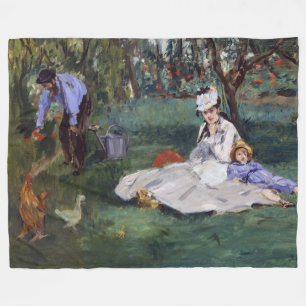 Edouard Manet - Die Familie Monet in ihrem Garten Fleecedecke