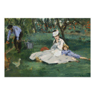 Edouard Manet - Die Familie Monet in ihrem Garten Fotodruck